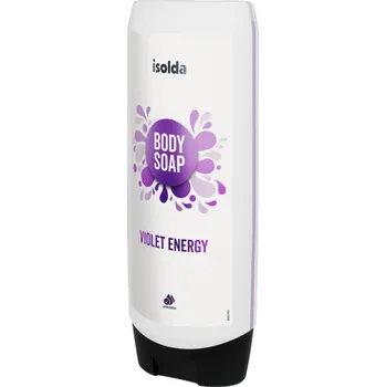 Mýdlo ISOLDA Violet energy body soap 550 ml, CLICK&amp;GO! (​Díky tenzidu na bázi slunečnicového oleje, zanechává mýdlo pokožku hebkou, vyhlazuje ji a navrací její přirozenou rovnováhu.)
