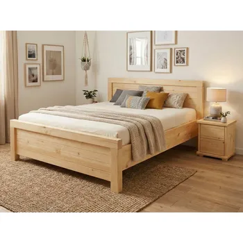 Postel Zvýšená manželská postel MEGA SUPRA Rozměr: 140x200, Odstín: Borovice přírodní