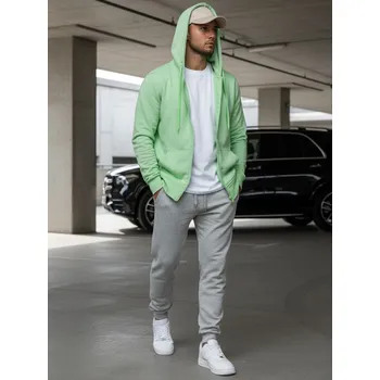 Pánská mikina Pánská mikina rozepínací s kapucí BX2192 Barva: Světle zelená, Velikost: M