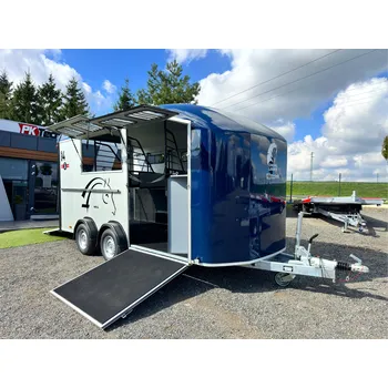 Přívěs pro přepravu koně a skotu Přívěs pro čtyři koně CHEVAL LIBERTE MAXI 4®, MODRÝ