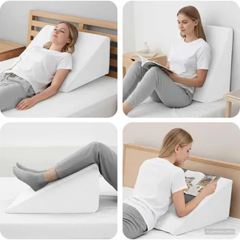 Bytový textil Polštář na nohy Jednobarevný Bílá 60 x 50 x 30 cm