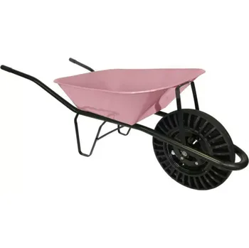 Kolečko Kolečkárna Tlumačov Stavební kolečko s růžovou korbou 60L, bantamové kolo (tvrdé)