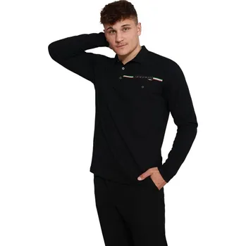 Pánská košile Polokošile dlouhý rukáv DUDOS černá M