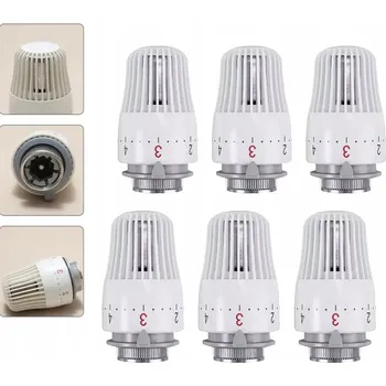 Hlavice pro radiátor Termostatická kartuše k radiátoru BÍLÁ s otočným knoflíkem