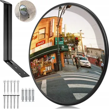 Zrcadlo 30 CM ZRCADLO S KONVEXNÍM NASTAVENÍM V MNOHA ÚHLECH, ÚHEL POHLEDU 130°