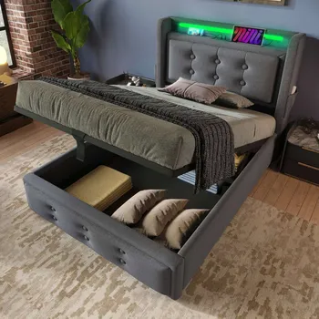 Postel Jednolůžková dřevěná postel Arhatreya 90x200 cm šedá