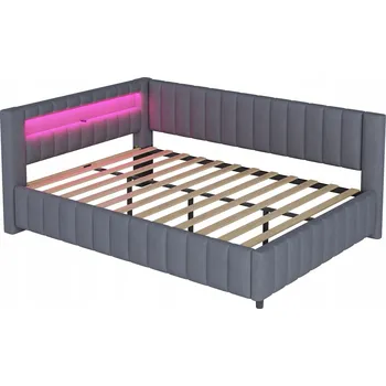 Postel Jednolůžková dřevěná postel Arhatreya 140x200 cm šedá