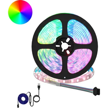 LED páska vidaXL LED pás 4 pcs Černá a průhledná 470 x 0,8 x 0,3 cm Měď a plast