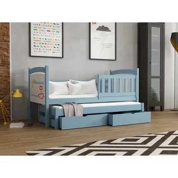 Dětská postel Dětská postel s přistýlkou Sandra Barva dřeva: Modrá, Rozměry: 80x180