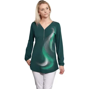 Pánské tričko Tričko dlouhý rukáv DAVIDA tm.zelená S