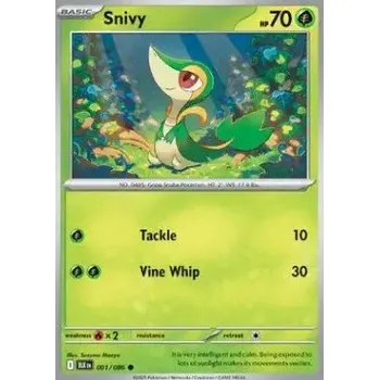 Karetní hra Pokémon BLK 001/086 Snivy - Black Bolt Stav: Near Mint, Verze: POKÉBALL REVERSE HOLO