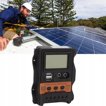 Zabezpečení domácnosti KONTROLER ŁADOWANIA 12V/24V 30A PRO SOLÁRNÍ PANELY S LCD DISPLEJEM