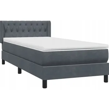 Postel Kontinentální postel s čelem, tmavě šedá, 223 x 93 x 78/88 cm