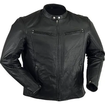 Moto bunda GENUINE bunda pánská kožená 002 moto biker nadměrné velikosti černá 8XL