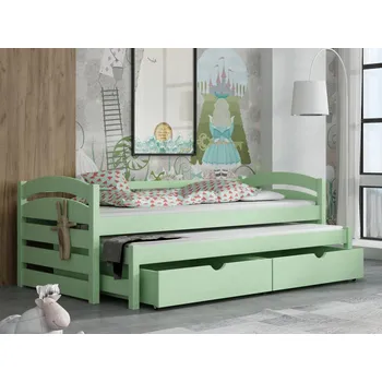 Dětská postel Dětská postel s přistýlkou Monika Barva dřeva: Zelená, Rozměry: 80x180