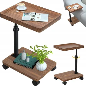 Konferenční stolek Nastavitelný odkládací stolek kovový obdélníkový modrý industriální styl