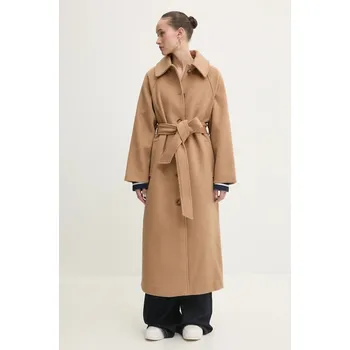 Dámský kabát Vlněný kabát Abercrombie & Fitch KI144.4196.400 béžová 80X, vel. XL