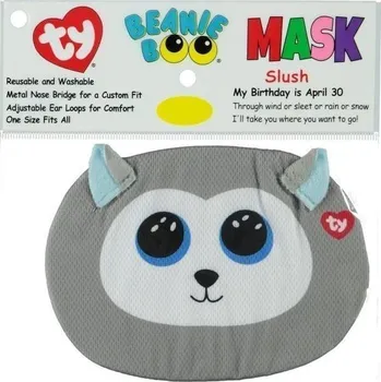 plyšák Ty Rouška SLUSH - šedý husky