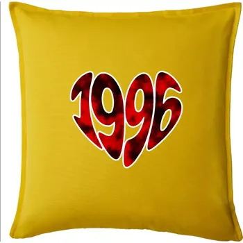 Polštář 1996 v srdci - Polštář 50x50 - 50x50 - Pouze potah ( Žlutá )