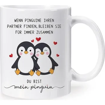 Hrnek na kávu pro partnery, dárek pro něj nebo ni, vtipný hrnek s nápisem "Jsi můj tučňák", dárek