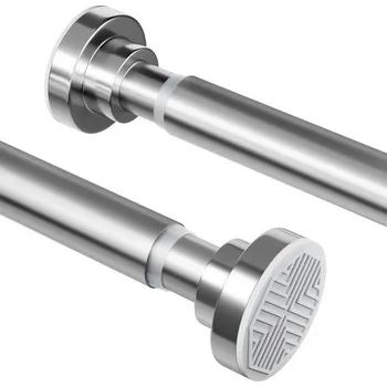 Sprchový panel Nerezová sprchová tyč na závěs, není nutné vrtat, výsuvná teleskopická tyč, nerezová a