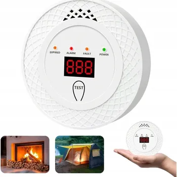 Detektor CO DETEKTOR OXIDU UHELNATÉHO SENZOR PLYNU CO LCD DISPLEJ ZVUKOVÝ A SVĚTELNÝ ALARM