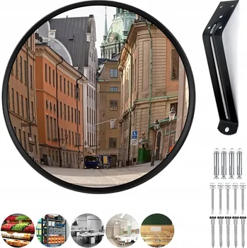 Zrcadlo ZRCADLO KONVEXNÍ SILNIČNÍ SKLADOVÉ 2V1 OBCHODNÍ SFÉRICKÉ NEROZBITNÉ 30 CM