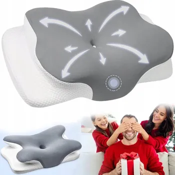 Polštář ORTOPEDICKÝ POLŠTÁŘ PRO SPANÍ NA BOKU I NA BŘICHU, PROFILOVANÝ, PAMĚŤOVÁ PĚNA, VELKÝ