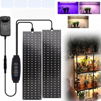 Osvětlení pro růst rostliny 2 KS PANELOVÁ LAMPA PRO RŮST ROSTLIN PLNÉ SPEKTRUM 20W 270 LED
