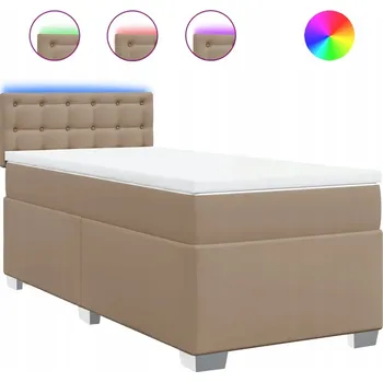 Postel Kontinentální postel cappuccino s LED, 200 x 80 x 100,5 cm