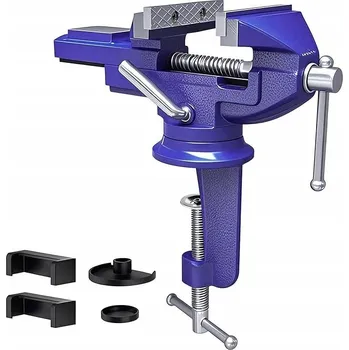 Svěrák OTOČNÝ ZÁMEČNICKÝ SVĚRÁK 360° LITINOVÝ MASIVNÍ STOLNÍ MALÝ S KOVADLINOU