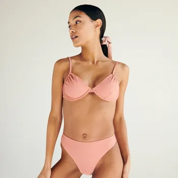 Dámské plavky Reserved - Horní díl plavek s UV ochranou - broskvová - 9239U-24X - 9239U-24X-S