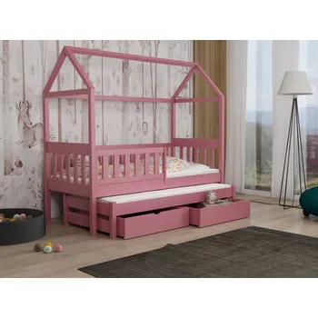 Dětská postel Dětská postel s přistýlkou Revo Barva dřeva: Růžová, Rozměry: 80x180