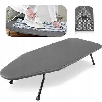Žehlicí prkno KOMPAKTNÍ SKLÁDACÍ ŽEHLICÍ PRKNO S ODKLÁDACÍ PLOCHOU NA ŽEHLIČKU ŠEDÉ