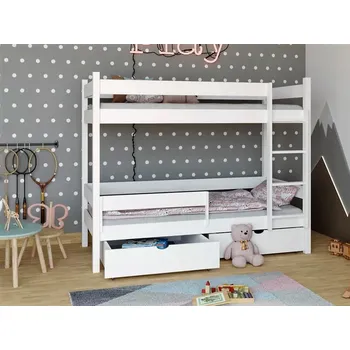 Dětská postel Patrová postel s úložným prostorem Elegant Barva dřeva: Bílá barva, Rozměry: 80x180