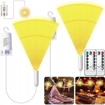 Venkovní osvětlení 2 KS ZAHRADNÍ LAMPA STROMEK LED OHŇOSTROJ FUNKCE PAMĚTI ČASOVAČE S DÁLKOVÝM OVLÁDÁNÍM