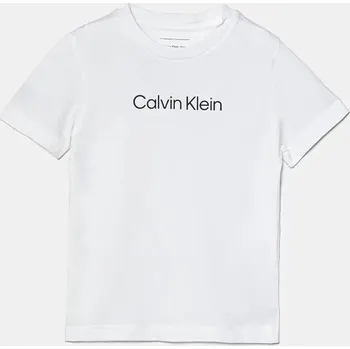 Dětské bavlněné tričko Calvin Klein Jeans IU0IU00682.128.176.9BYH bílá 00X, vel. 128
