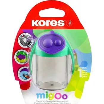 Dětské zboží Kores Migoo dvojité ořezávátko se zásobníkem, mix 5 barev