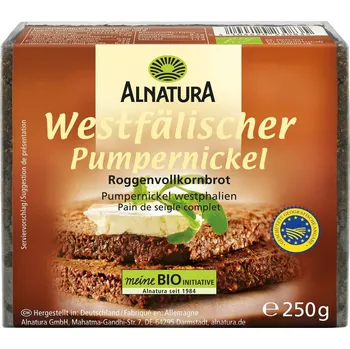 Trvanlivě pečivo Alnatura BIO Pumpernickel Vestfálský celozrnný žitný chléb