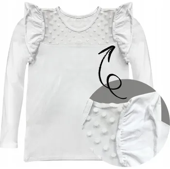 Marcinkowski dětské tričko s dlouhým rukávem bavlna bílé, velikost 146