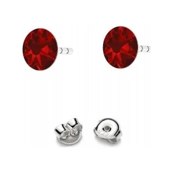 Náušnice Stříbrné Náušnice 925 s krystaly Swarovski Rose 4,5mm Indian Siam