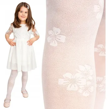 Dětské punčocháče YOCLUB bílé polyamidové velikost 128