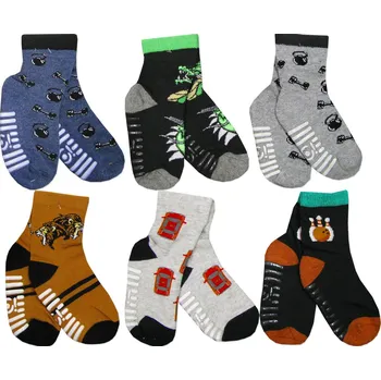 Pánské ponožky Ponožky Ponožky 20-22 let, 6x PROTISKLUZOVÉ, polofroté, ABS, YoClub