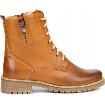 Dámská zimní obuv Dámské kotníkové boty Lauren kožené zimní zateplené vlnou Olivier červené 39