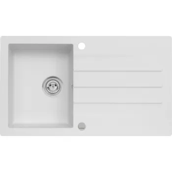 Granitový dřez Jednokomorový granitový dřez Moderno Annie bílý
