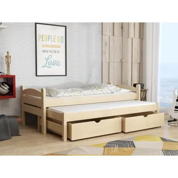 Dětská postel Dětská postel s přistýlkou Olek 2 Barva dřeva: Borovice přírodní, Rozměry: 80x180