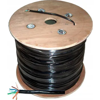 elektrický kabel UTP Kabel Cabletech 8žilový 0,5 mm2 kulatý, gelovaný, pro uložení do země, 305 m