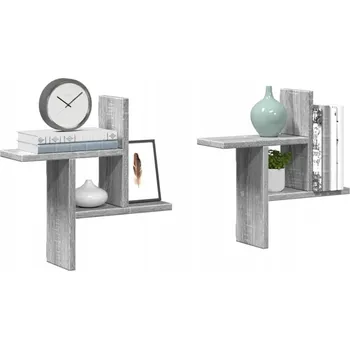 police Nástěnné police, 2 ks, šedý dub sonoma, 38x12x38 cm