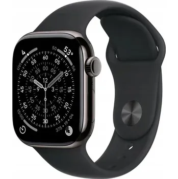 Apple Watch Series 11 GPS + Cellular 42mm Titanová šedá s černým sportovním řemínkem (velikost SM)
