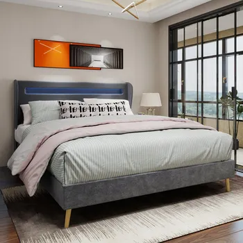 Postel Jednolůžková dřevěná postel Arhatreya 160x200 cm šedá